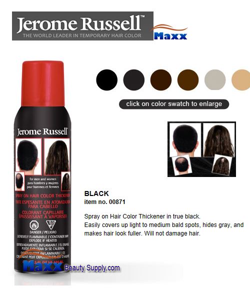 Jerome Russell Tempory Hair Color Hair Thickener Spray 3.5oz